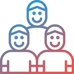 men team gradient line icon