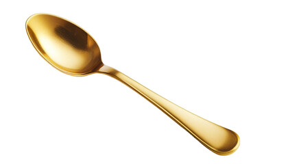 Golden Spoon Isolated on Transparent PNG Background.