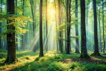 Obraz premium Modern Forest: Premium Stock Photo, Light Leaks, Delicate Nature