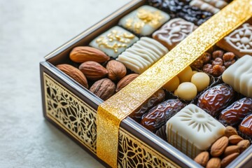 gift box of dates, chocolates and nuts 