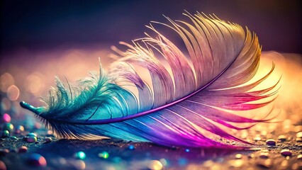 Obraz premium Monochromatic Feather Detail: Stunning Color Splash Stock Photo - Perfect for Social Media