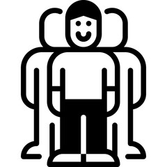 group of men solid line icon
