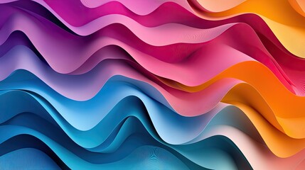 Obraz premium A series of overlapping waves in various colors, symbolizing the constant evolution of technology and communication.