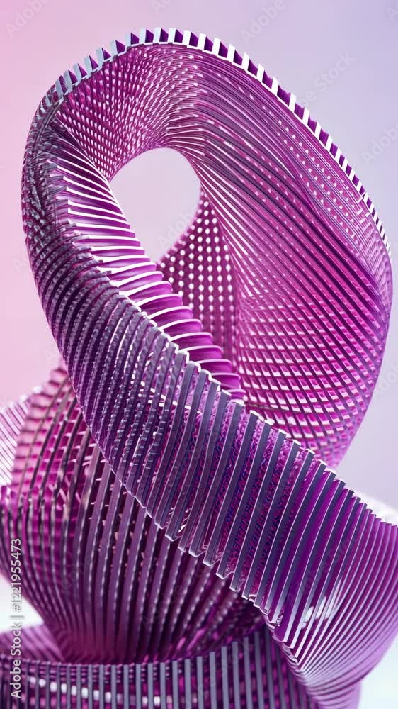 Poster colorful abstract sculpture showcasing intricate patterns and curves in a contemporary art display