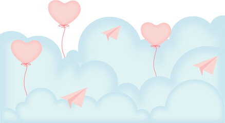 Valentine's Day Cloud Border
