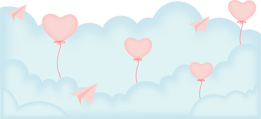 Valentine's Day Cloud Border