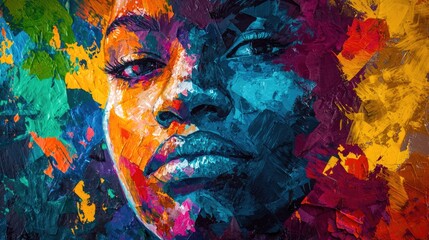 A vibrant image of a community art project focused on creating abstract representations of justice