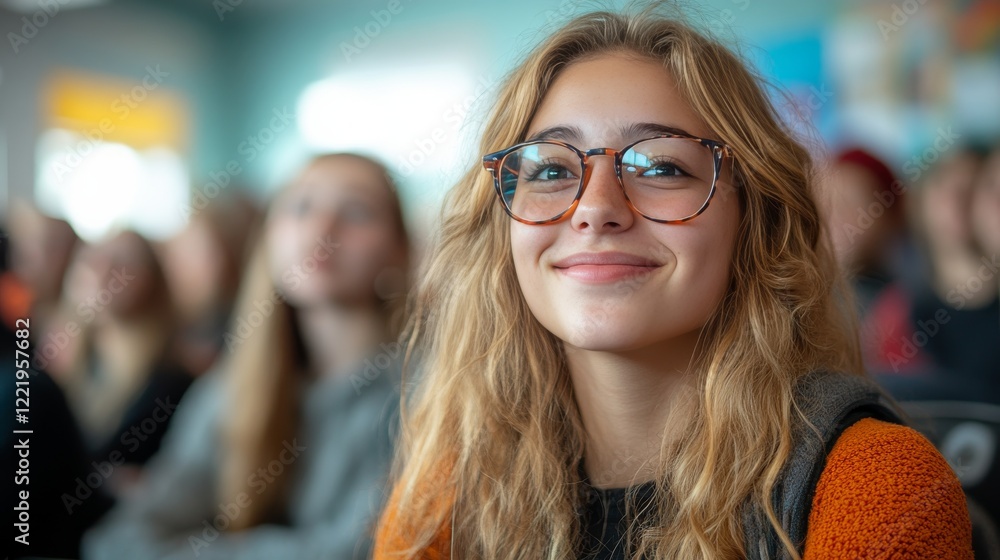 Aufkleber embracing inclusivity: students engaged in sign language learning in a vibrant classroom setting
