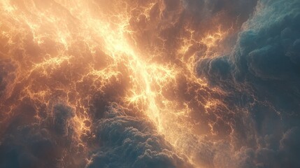 an abstract background with rays of light breaking through clouds, symbolizing divine intervention.