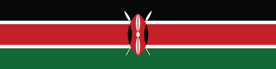Kenya flag long banner digital vector illustration