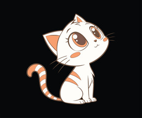 cute cartoon anime-style cat