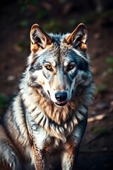 Obraz premium Grey Wolf,Portrait,Canis,lupus,animal