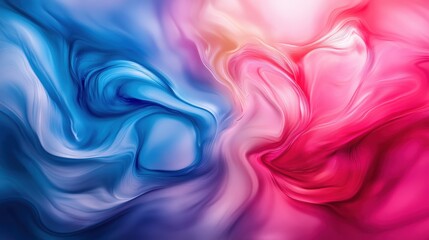 Obraz premium A modern blue and pink holographic gradient with flowing metallic textures