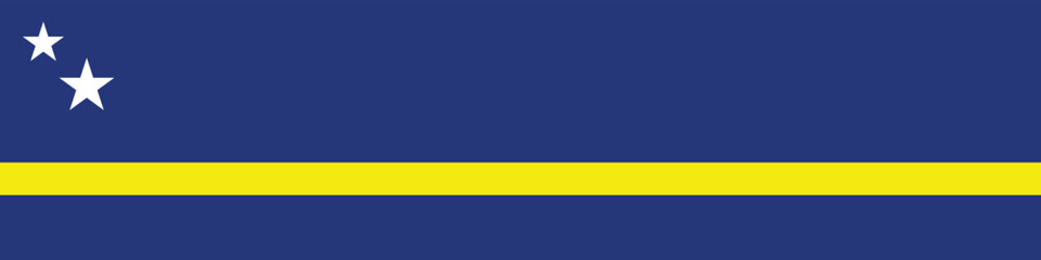 Curacao flag long banner digital vector illustration