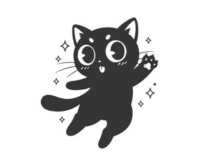 cute cartoon anime-style cat