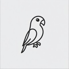 Obraz premium Simple Line Drawing Of A Small Parrot Bird