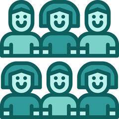 crowd of people two tone icon