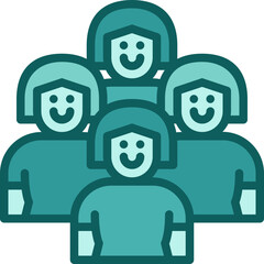 crowd of women two tone icon