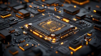 Luminous AI driven Energy Grid   Futuristic 3D Circuit Visualization showcasing the intelligent interconnected and adaptive infrastructure of the power network system