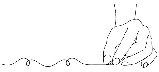 Line art illustration of hands