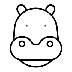 Hippopotamus outline icon
