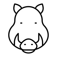 Wild Boar outline icon