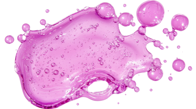 pink bubbles on transparent background