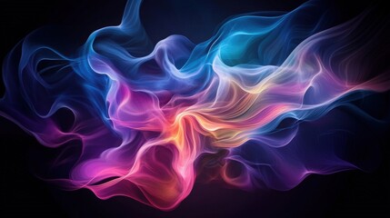 Obraz premium A neon-themed background with electric blue and purple streaks forming a dynamic abstract shape