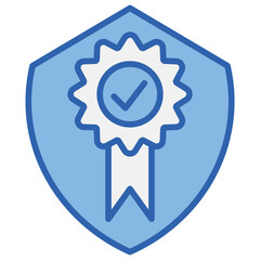 Warranty Blue White Icon