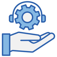 Service Blue White Icon