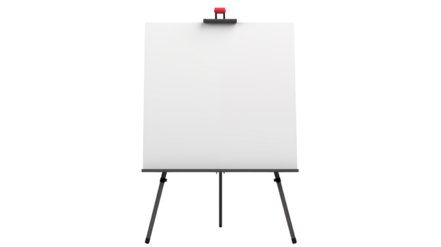 Blank Presentation Board on Tripod on a transparent background