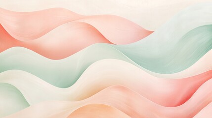 Design a soft, pastel-colored wave pattern that evokes a sense of calm and tranquility.