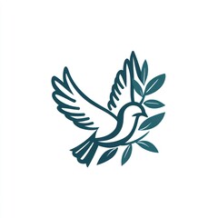 Obraz premium Elegant Dove Design with Olive Branch Symbol
