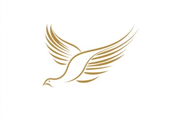 Obraz premium Elegant Golden Dove in Flight Graceful Wings Soaring