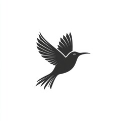 Obraz premium Elegant Hummingbird in Flight Silhouette Design