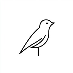 Obraz premium Simple Line Drawing Of A Small Bird