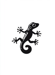 Fototapeta premium Stylized Gecko Illustration in Black and White