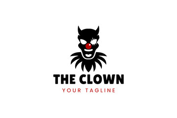 Simple illustration template jester hat logo minimalist joker clown design