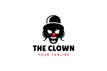 Simple illustration template jester hat logo minimalist joker clown design