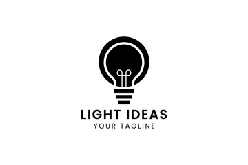 light bulb lamp logo idea technology symbol, inspiration, creativity, innovation, energy logo design