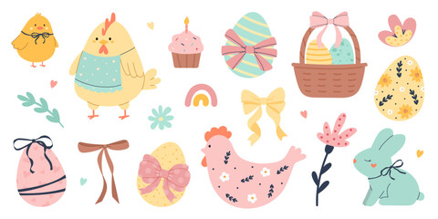 Happy Easter big vector set