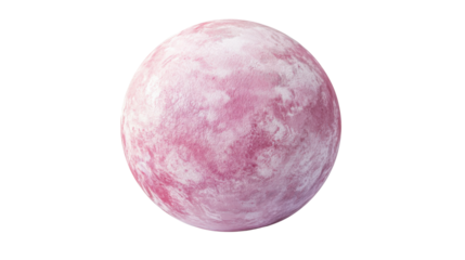 Pink planet on transparent background