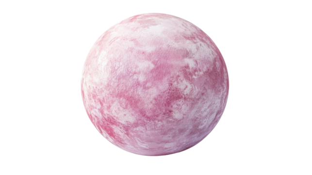 Pink planet on transparent background