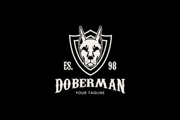 mascot of doberman animal. for sports, games. esports logo template