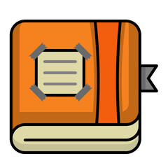 Notebook icon. office material icon. lineal color