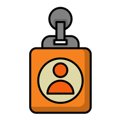 Id card icon. office material icon. lineal color