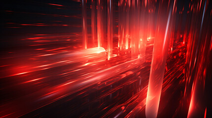 Website pages flying through a clear digital tube with glowing gradient rays on a black tech background.

