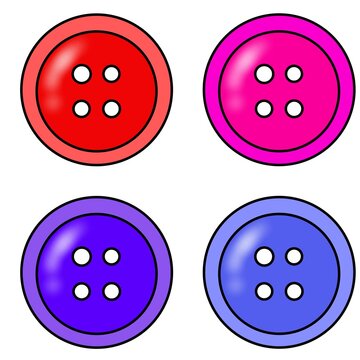 Set Red, magenta, blue and purple bottons