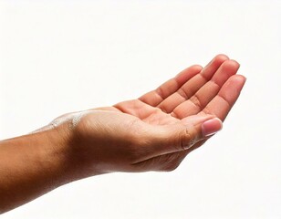 Open Hand, Palm Up, Receiving, Giving, Help, Support, Care, Gesture, Human, White Background