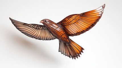 Obraz premium Stunning Glass Sculpture of an Elegant Bird in Flight Artwork